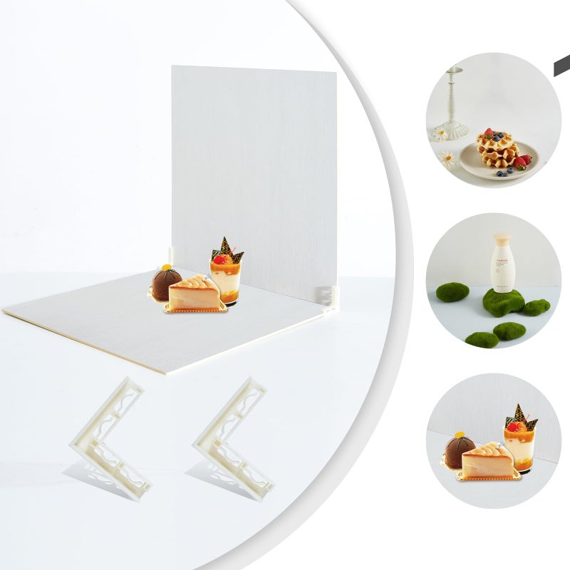 BEIYANG 2 PCS Boards Photo Backdrop for Flat Lay, Food Photography Background 24x24 Inch, BEIYANG (Black Walnut+Dark Gray) - Image 3